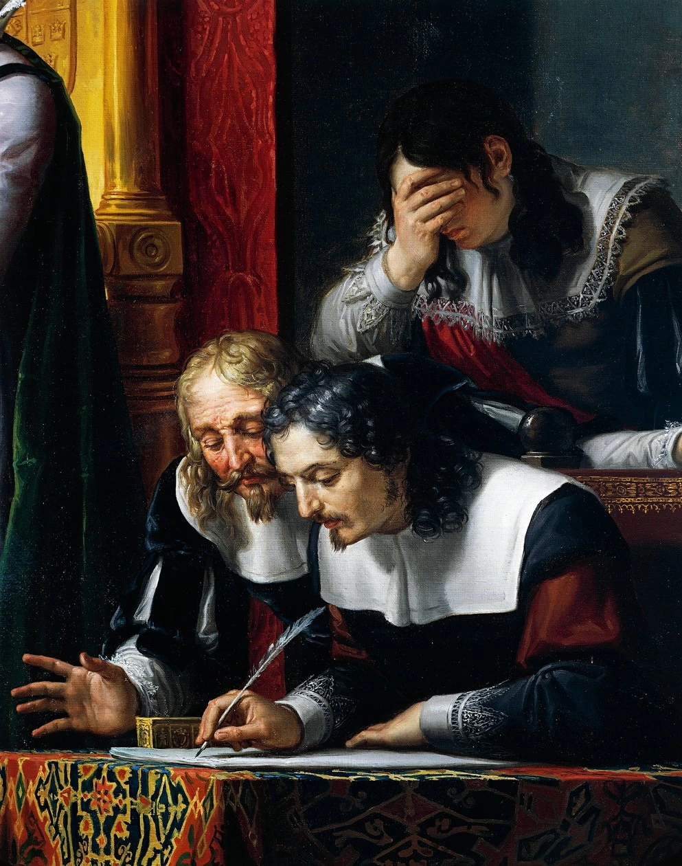 Gustavo Adolfo re di svezia riceve giuramento di sua figlia Cristina - Galleria d'Arte Moderna di Milano, dettaglio